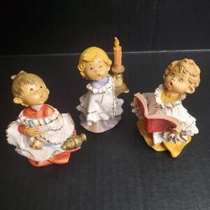 Vintage Fontanini Simonotti Christmas Choir Children Set Of 3 Figurines 1987